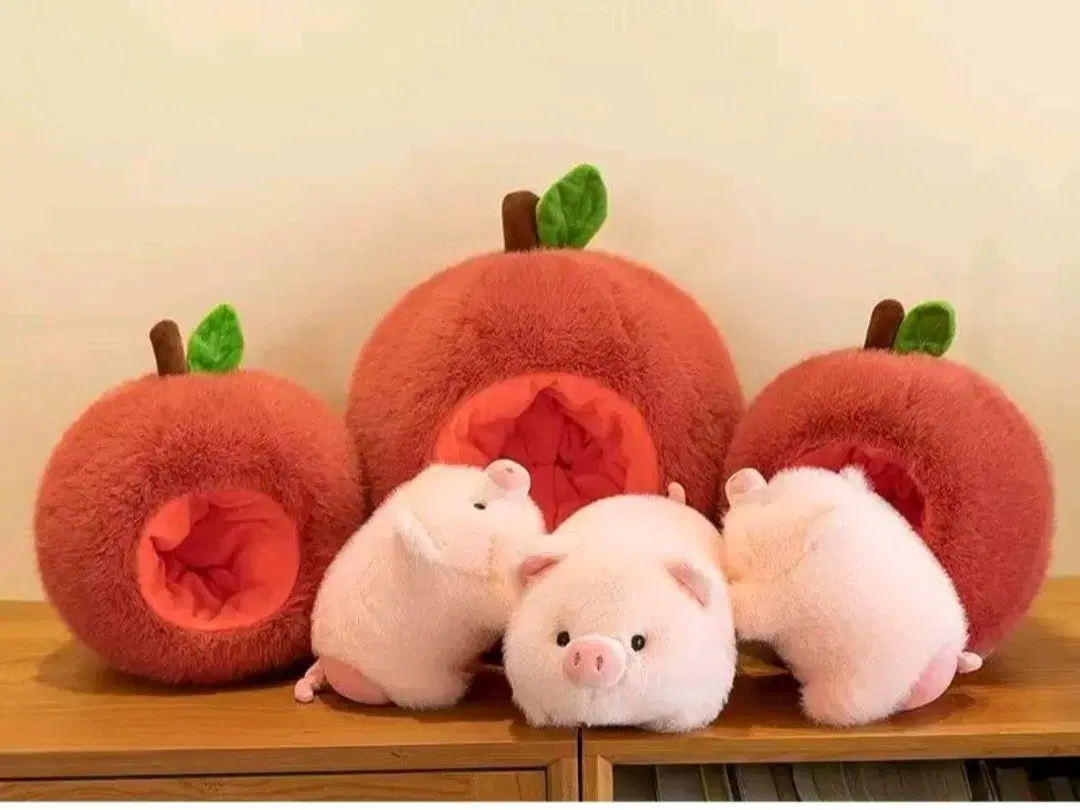 돼지 사과 인형 26cm