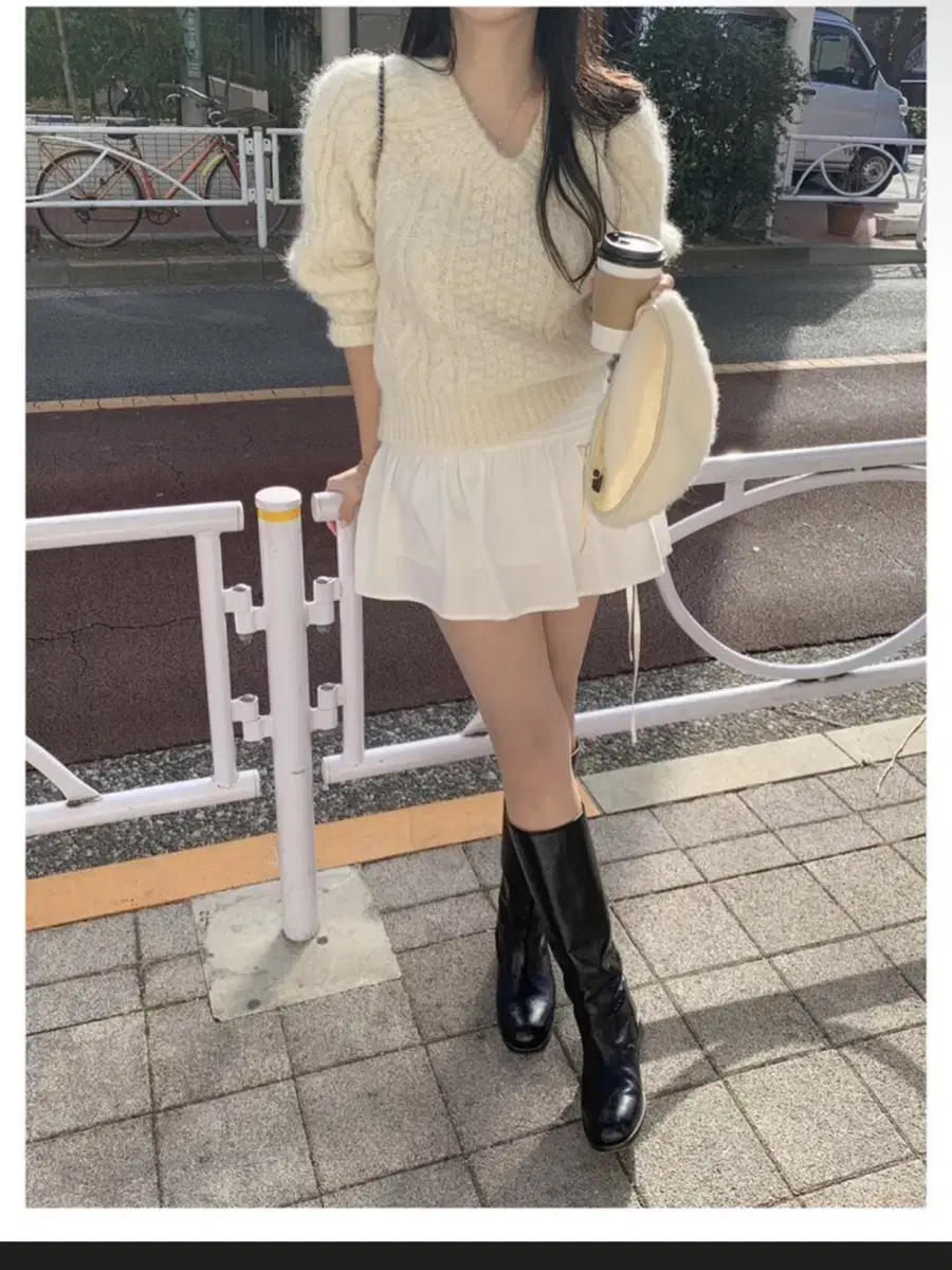 더위시리즈 피넛케이블니트 그레이