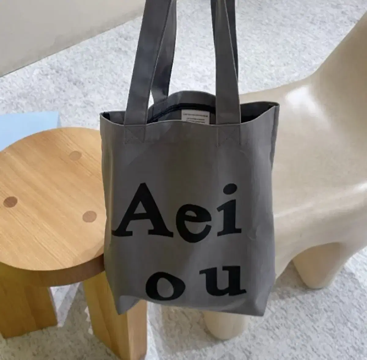 Aeiou 아에이오우 로고 에코백 그레이