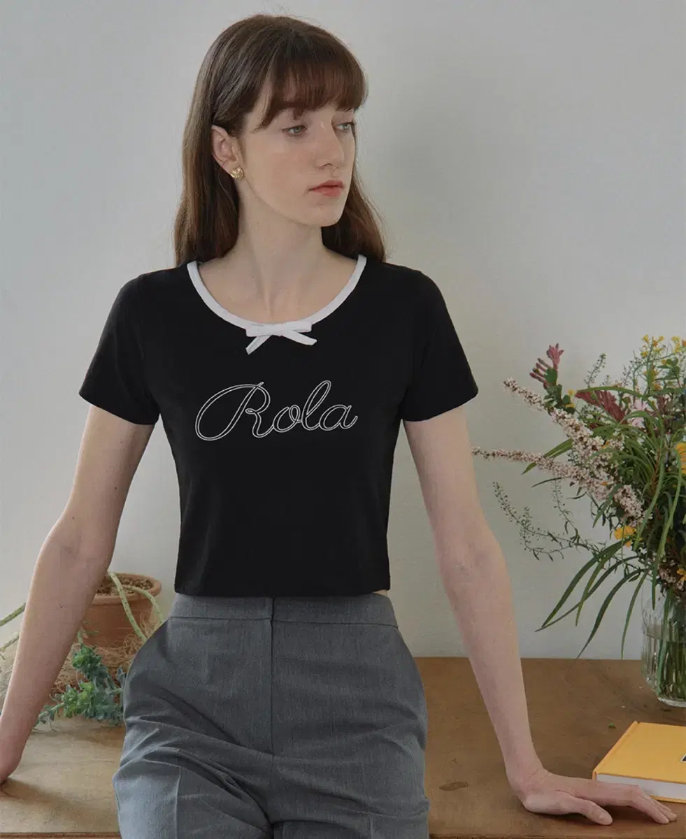 Rolarola 리본넥 티셔츠
