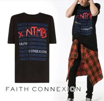 새상품 FAITH CONNEXION NTMB 빅 프린트 빅 로고 티셔츠