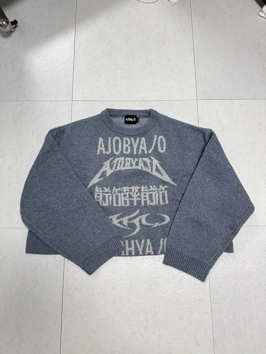 Azobai Azobai Cropped Sweater Knit Sky Blue M size