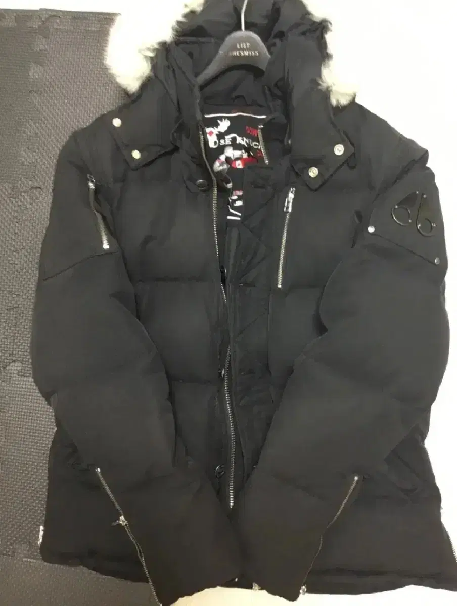 급처 무스너클 쓰리쿼터 패딩 다운 자켓 L 100~105 검은색 와펜