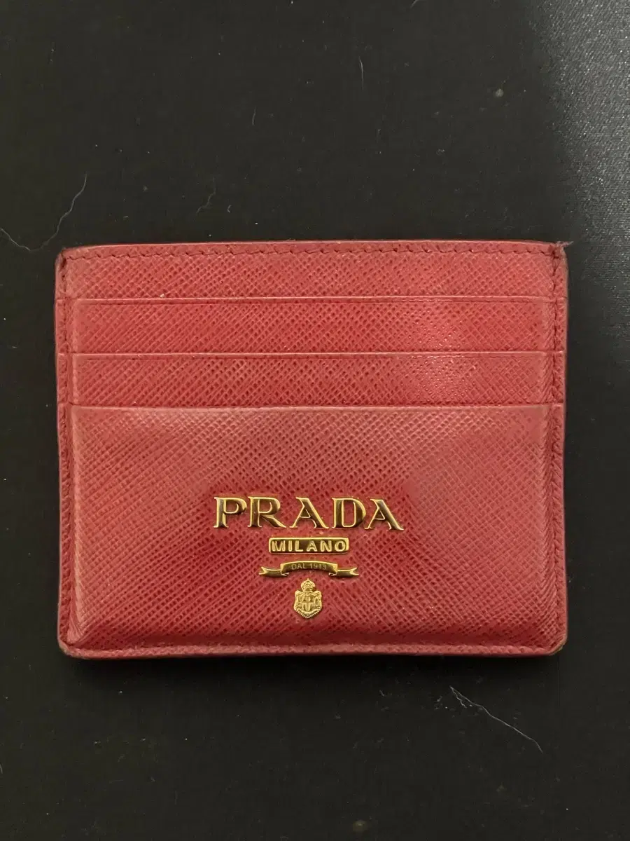 Prada 프라다 사피아노 레더 카드 홀더 파이어리 레드