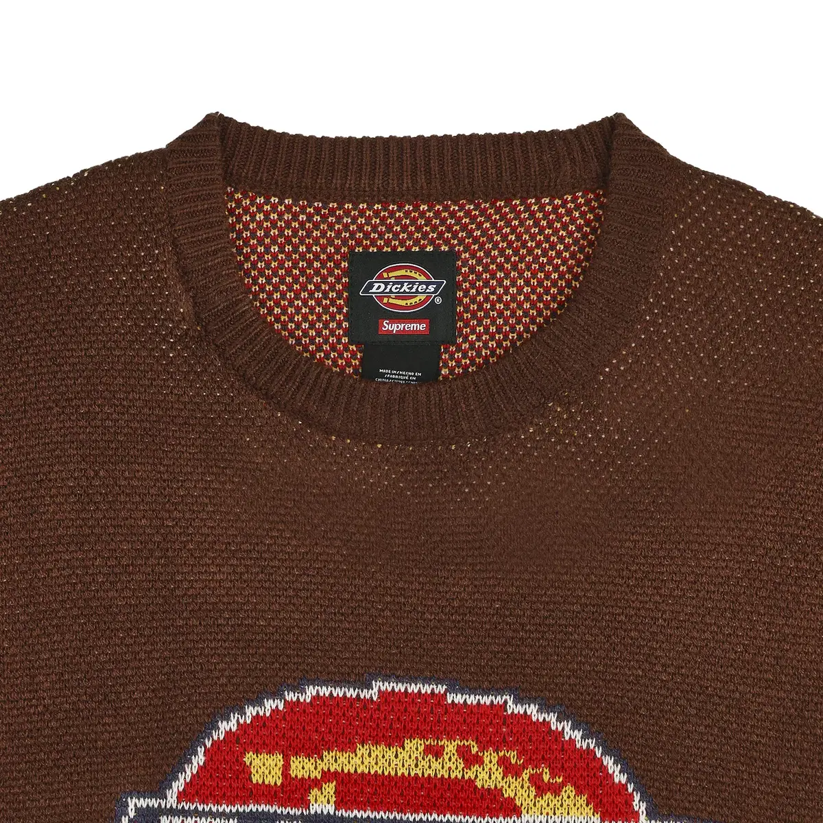 [L] 슈프림 x 디키즈 스웨터 브라운 - 22FW