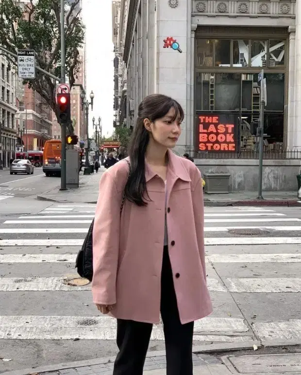 라무어 마르코 스웨이드자켓 핑크