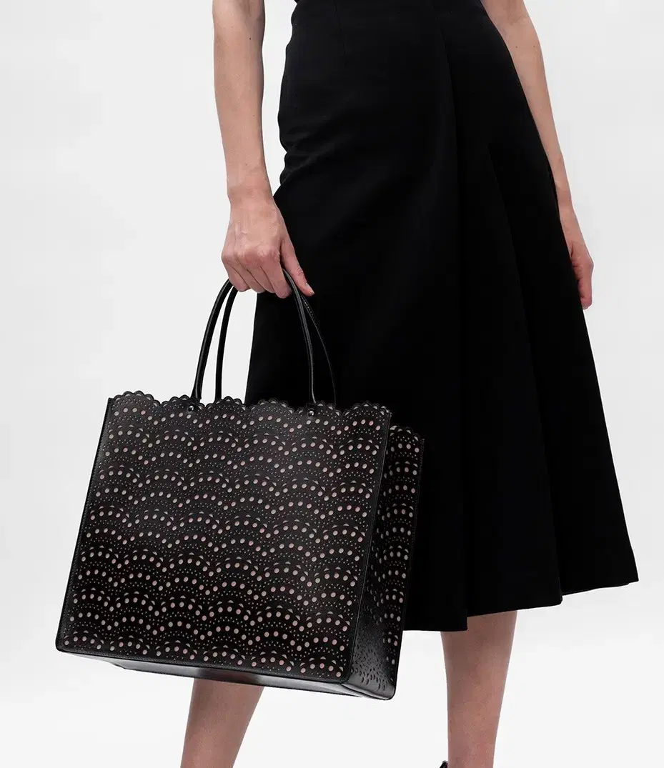 Alaia 알라이아 가랑스 36cm 블랙 여성 토트백