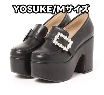 YOSUKE/요스케 통굽 큐빅 버클 신발 M사이즈(23cm)