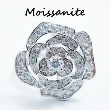 약 14호 D 모이사나이트 로즈 링 총 1.5캐럿 반지 장미