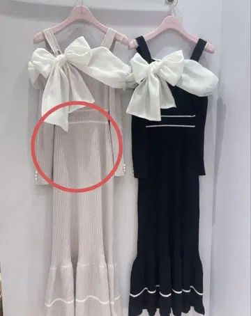 에블린 데콜테 리본 오프숄더 원피스