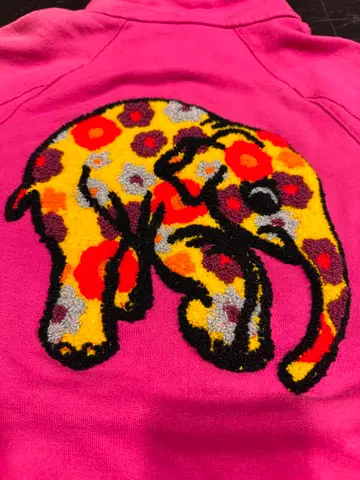Johngalliano 핑크 코끼리 지퍼 맨투맨