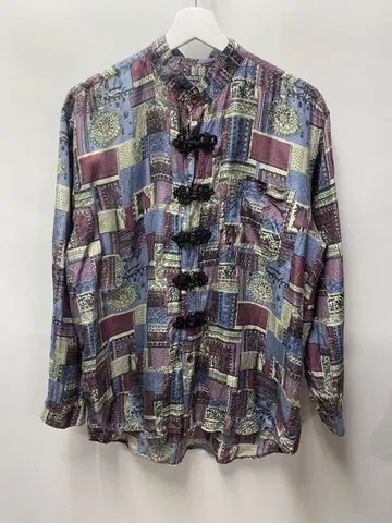 FIONA MACPHAIL 실크 100% 올 패턴 셔츠 80년대 90년대