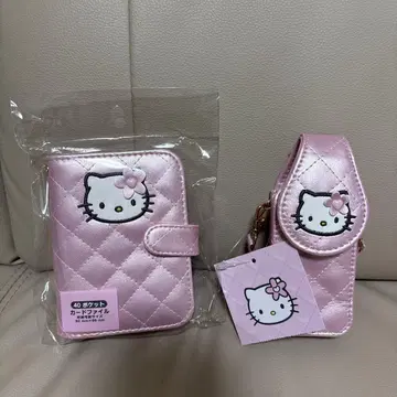 헬로키티 카드 파일 핸들 포함 케이스 핑크 퀼트 미니어처 퀼트