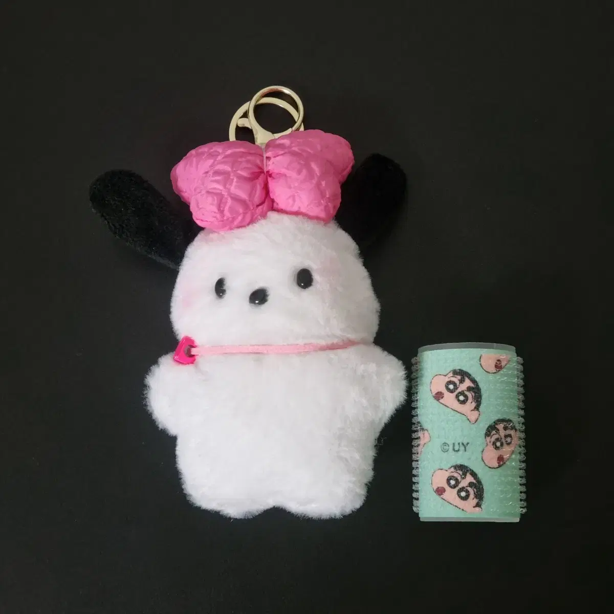 15.5cm 포차코 핑크 리본 헤드 인형 키링