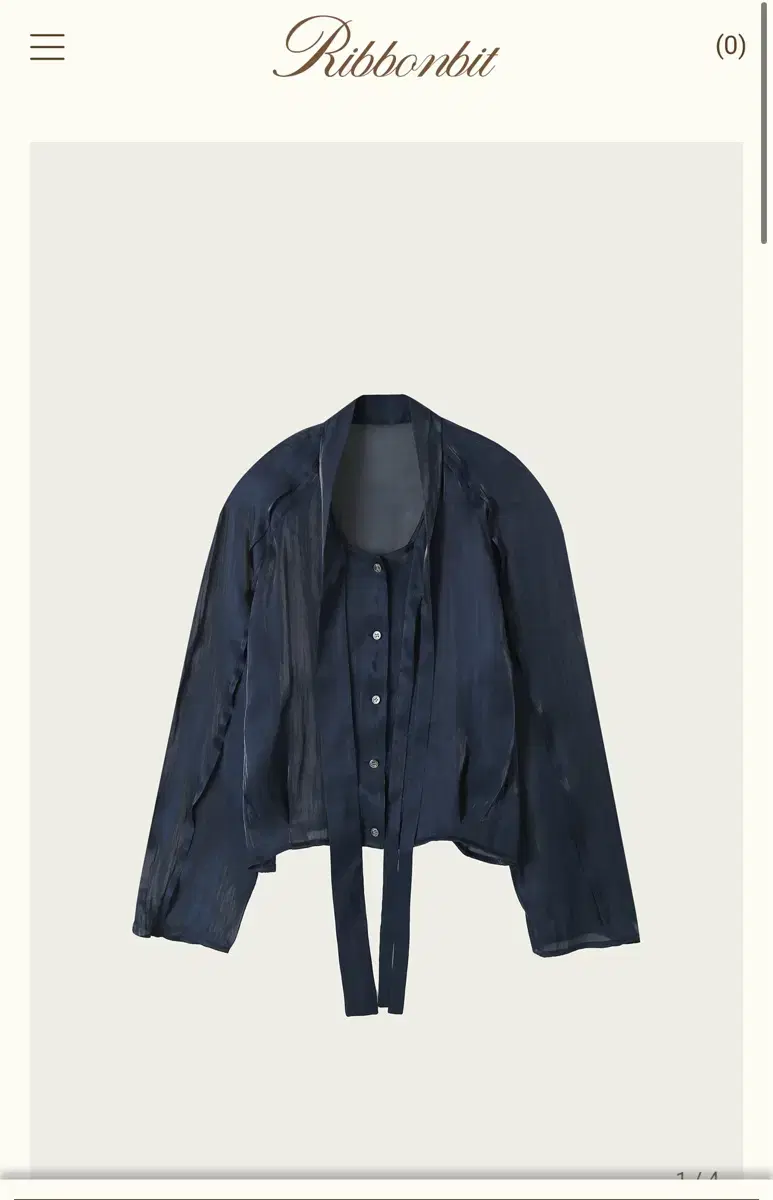 Ribbonbit 리본빛 Camile Tied Blouse navy