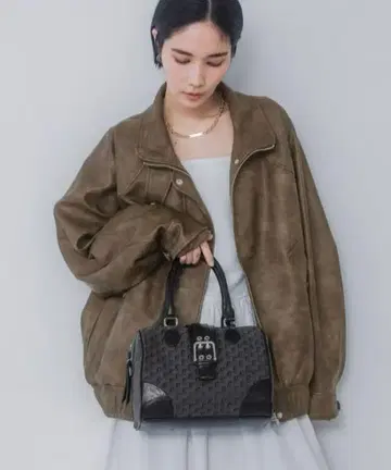 JEANASIS 빈티지 가죽 빅 블루종