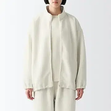 새상품급 무인양품 Labo 이중짜임 맨투맨 블루종 아이보리 S