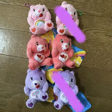 케어 베어 봉제 인형 키링 세트 6개 세트 레트로 레어