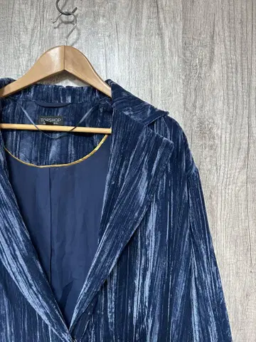 TOPSHOP 코듀로이 가운 코트 블루 오버 사이즈 38
