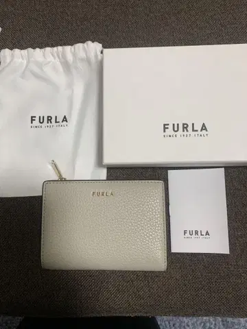미사용 새상품, 훌라(FURLA) 접이식 지갑, 그레이, 베이지
