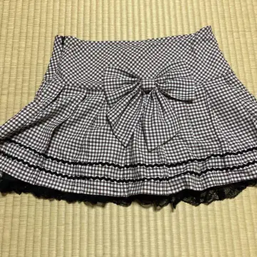 리즈리사 깅엄 체크 리본 포함 스커트 TRALALA / 트라라라
