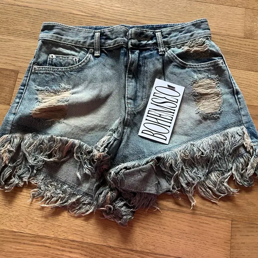 bohemian seoul Damage Washig Shorts ボヘムソ BOHEMIAN SEOUL] DAMAGE WASHING SHORTS, BLUE 正規品 韓国