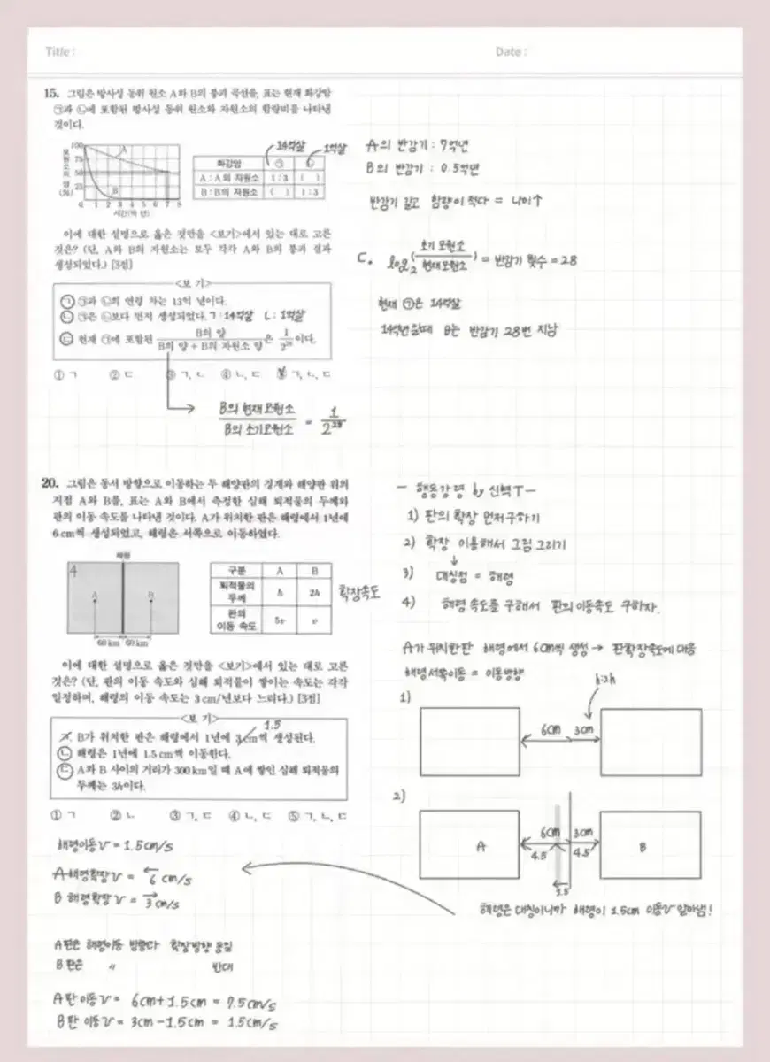 지구과학1 이신혁 수업 킬러+행동강령 정리
