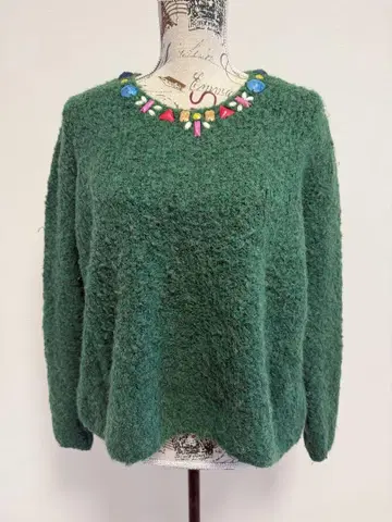 plumpynuts 플럼피넛츠 그린 그린 폭신폭신한 니트 스웨터