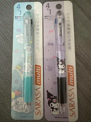 산리오 4색 볼펜 및 샤프 펜슬 사라사 멀티 시나몬 쿠로미