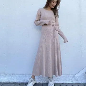 TRUNC88 와플 컷 플레어 원피스