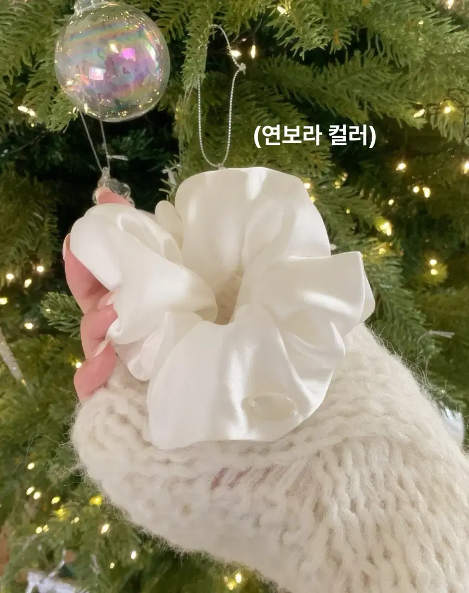 제니오 헤어 새틴 스크런치 연보라 zaenio (사이트미판매)