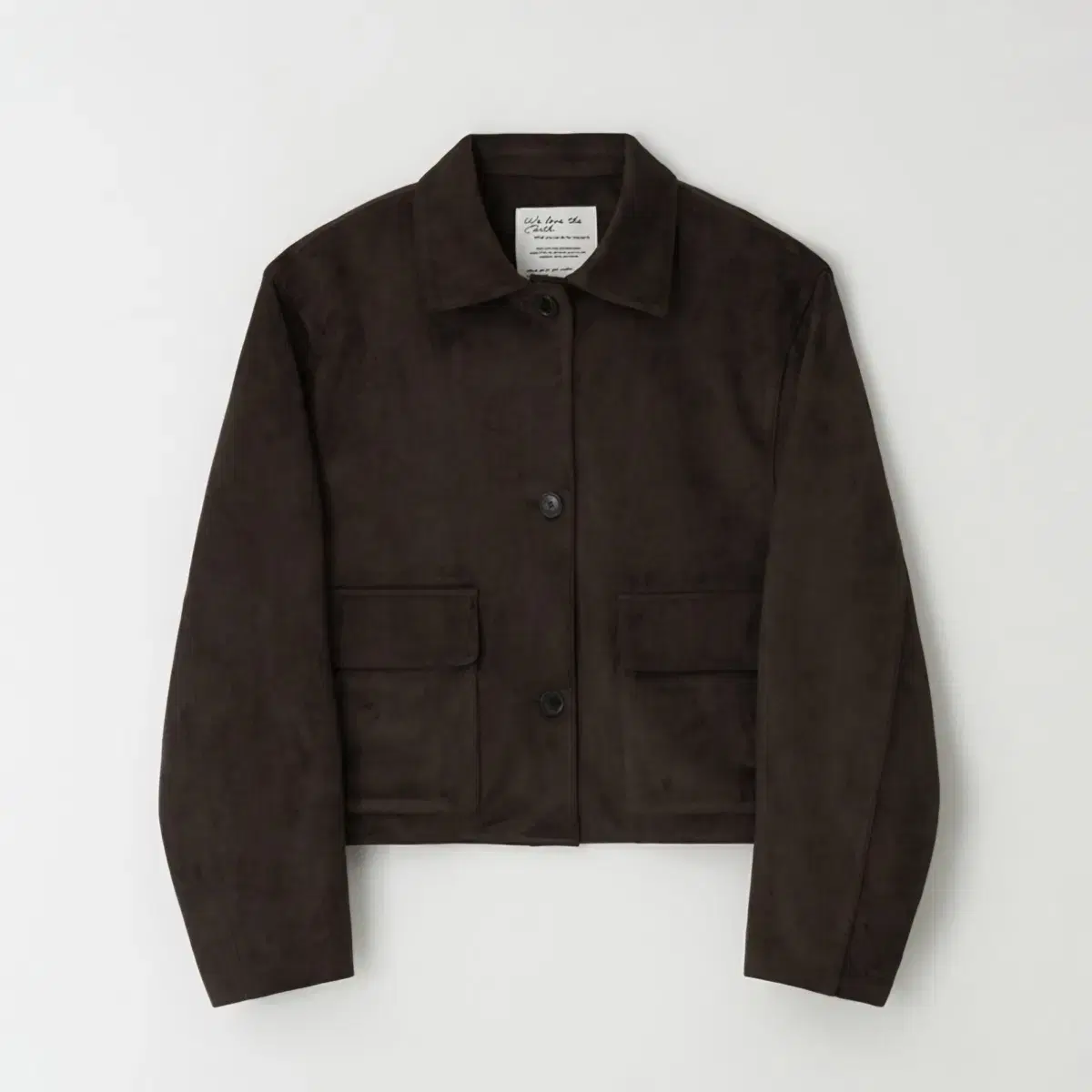 suede pocket jacket - D.brown