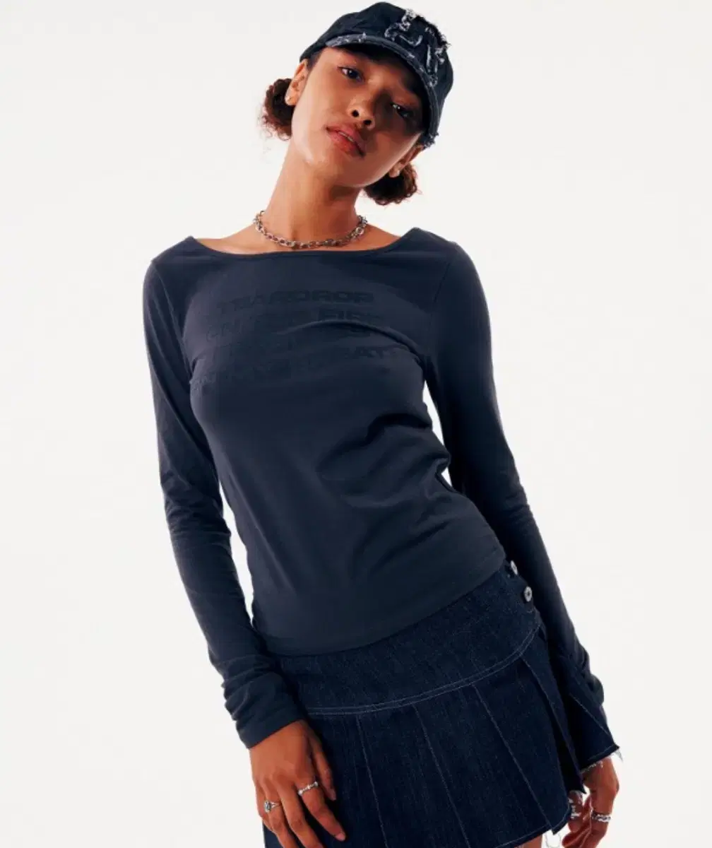 Running High Lettering Slim L/S Tee Charcoal