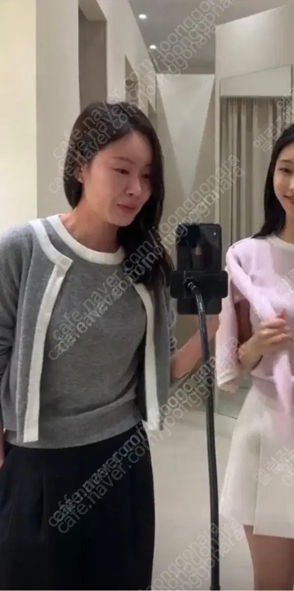 sie 시에 코코트리밍 울가디건 그레이 S