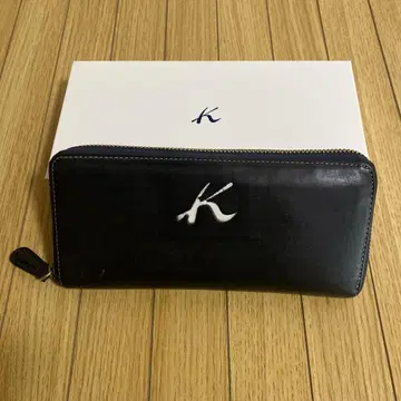 가격 인하 K 루루 네이비 가죽 장지갑