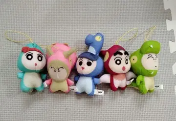 짱구는 못말려(크레용 신짱) 공룡 봉제 인형 세트(스트랩 포함)