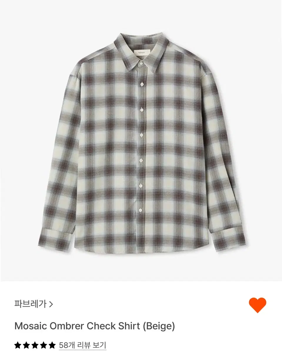 파브레가 옴브레 체크 셔츠