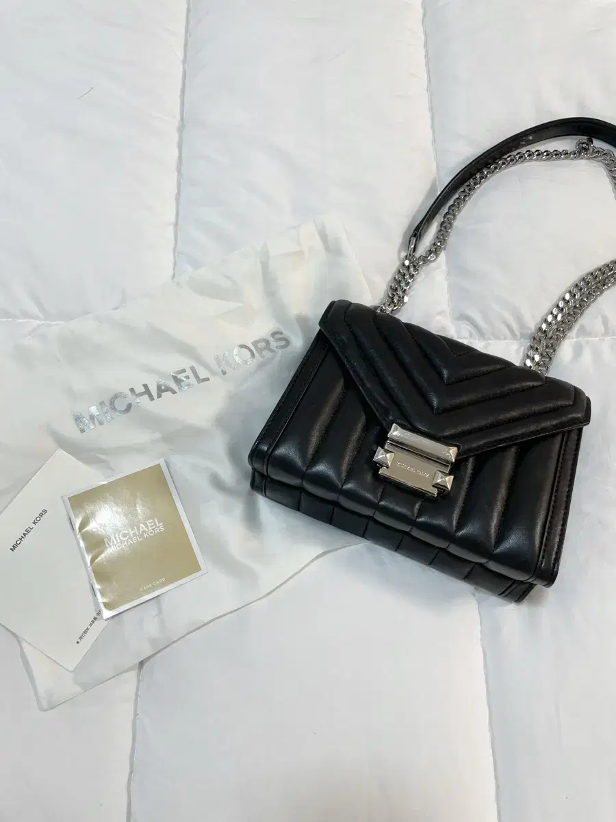 Michael Kors Lambskin Silver Black Chain Bag