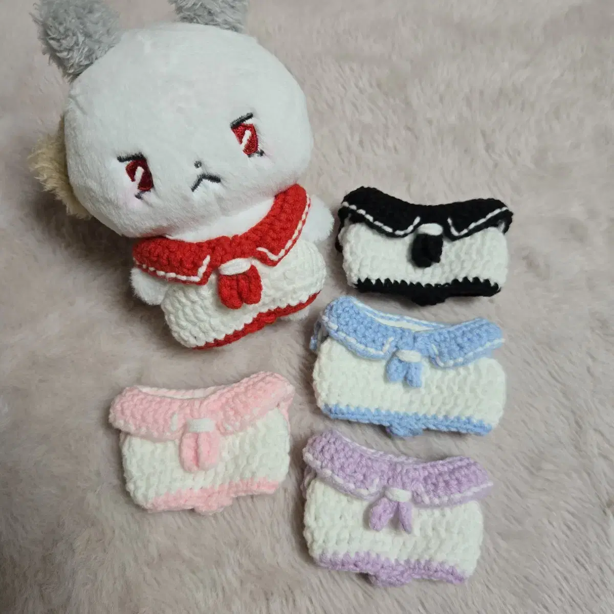 5.7.8.10cm 솜인형옷 손뜨개  베이비슈트