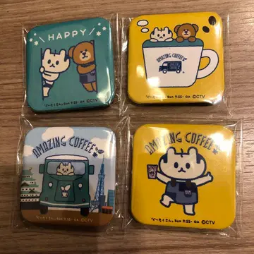 AMAZING COFFEE 캔뱃지 구~다~마리 코모리 하야토 4개