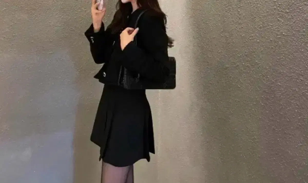 오브제스트 체인 주름 스커트 사이즈 m