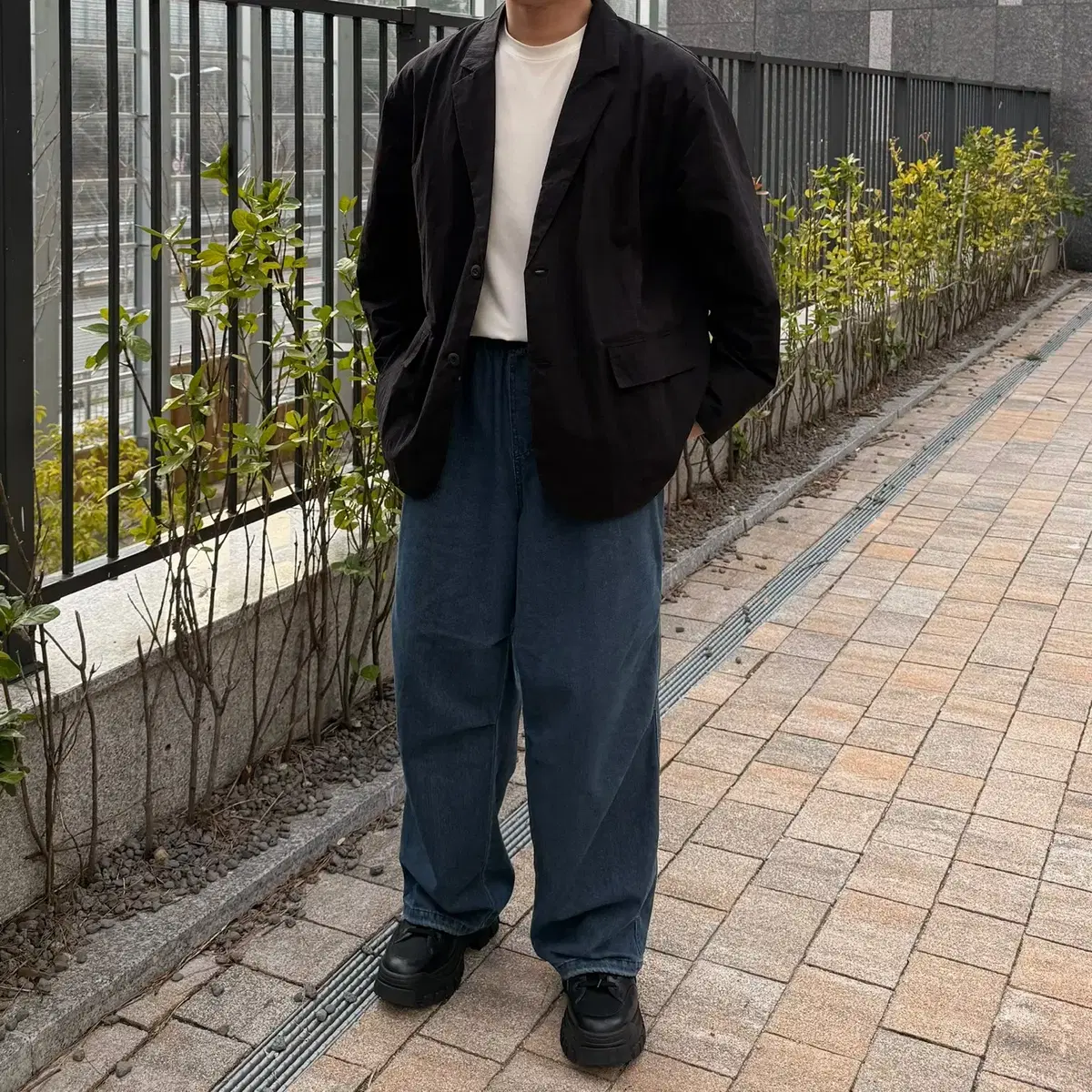 나일론 빅사이즈 오버핏 남자 블레이져 자켓
