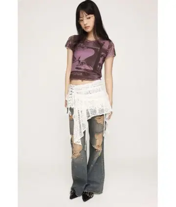 SLY PRINTED SHEER 상의