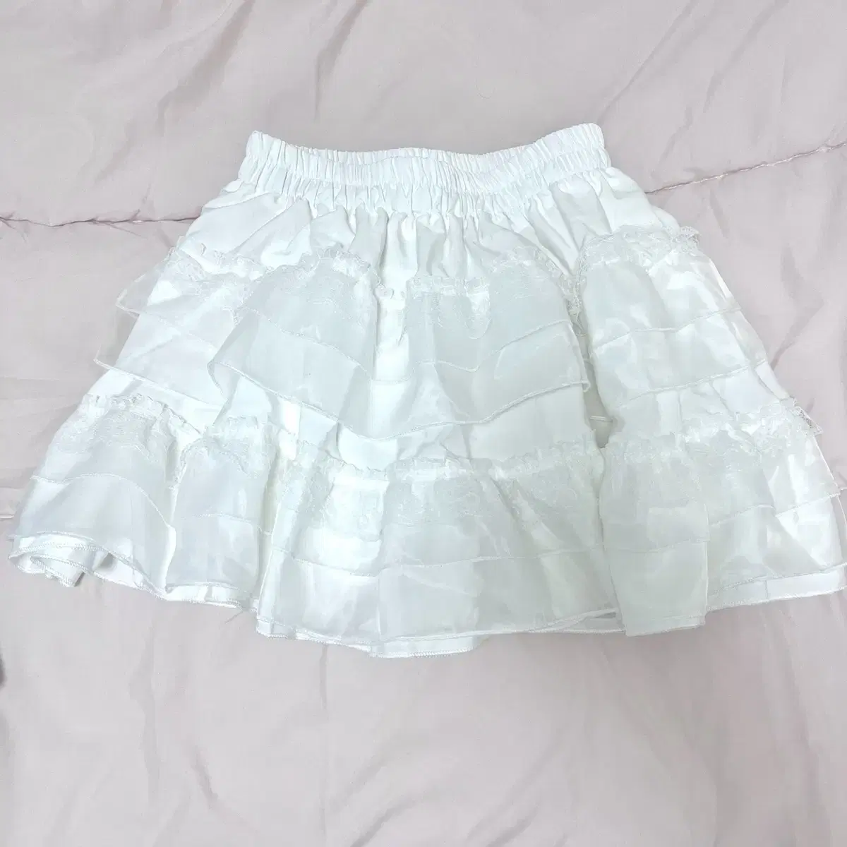 생화이트 빈티지 캉캉 스커트 치마 레이스 일본