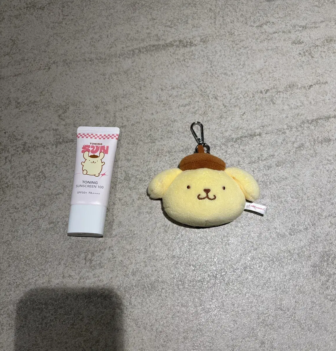 셀퓨전씨 폼폼푸린 한정판 거울 인형 키링, 톤업 썬스크린 35ml