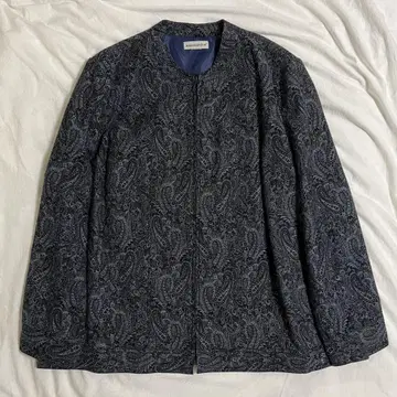 구제/USED|노카라 자켓|페이즐리 다크 블루