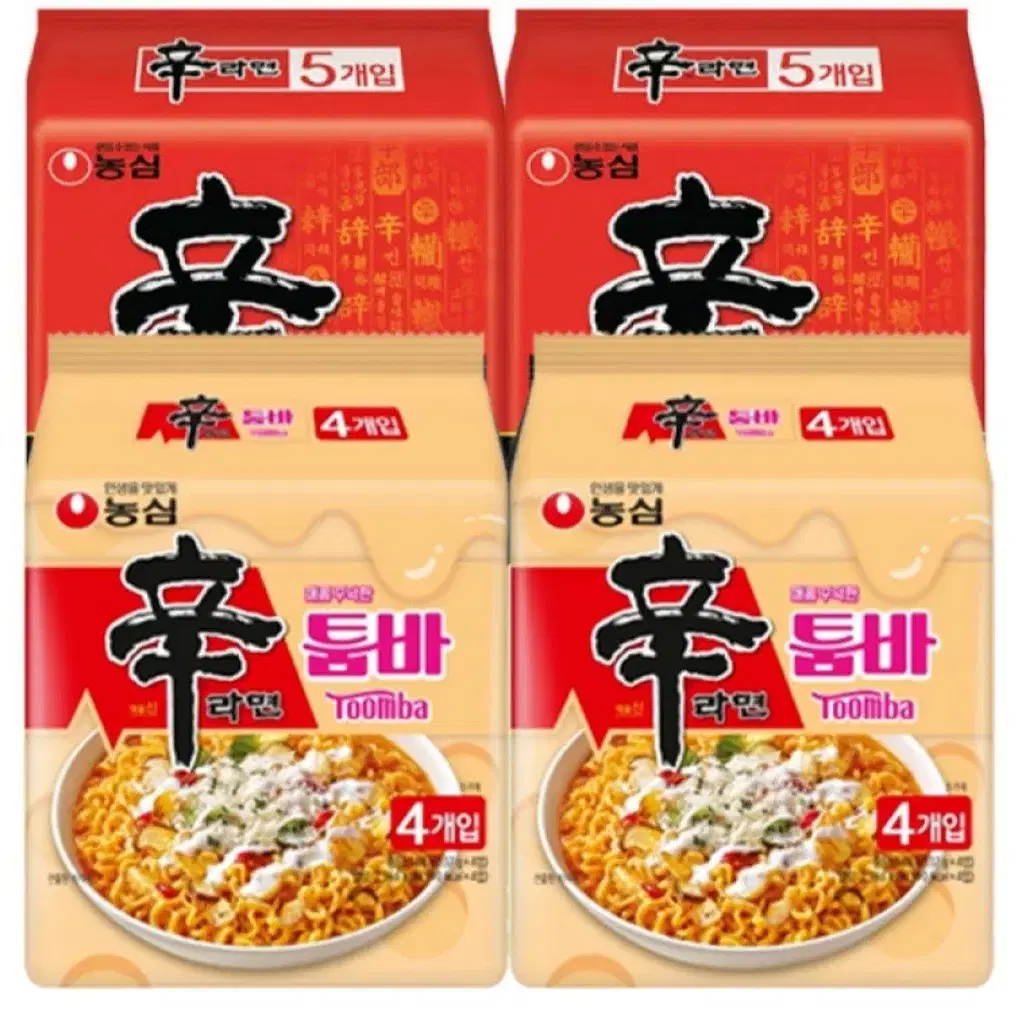 농심신라면 혼합 18개  신라면 10개  툼바 8개
