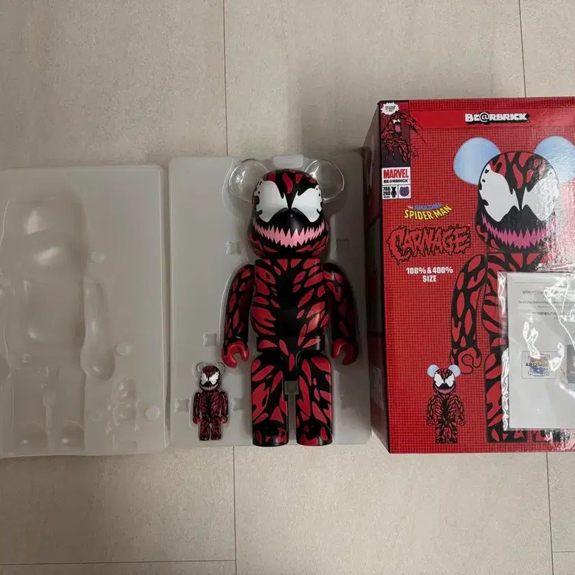 カーネイジ 400% 100%　BE@RBRICK メディコム トイ BE@RBRICK CARNAGE 100％ & 400％ BE@RBRICK CARNAGE 100％＆400％ 2