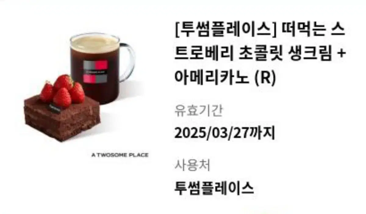 투썸플레이스 떠먹는 초콜릿 생크림+아메리카노