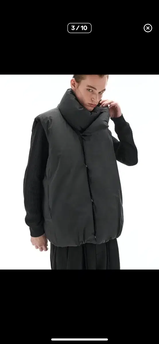 SYSTEM HOMME Crinkle Goose Down Padding Vest